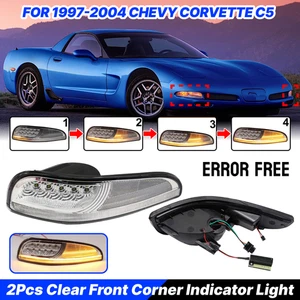 2X Para 97-04 Chevy Corvette C5 Esquina Delantera Señal de Giro LED Luz Indicadora Lámpara - Imagen 1 de 10