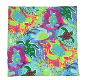 Gascoigne Hand Stitched Pocket Square Sea Turtles Cotton 8" X 8" Men's - Picture 1 of 2
