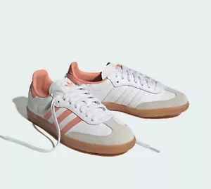 Size Uk4.5 - Adidas Women Samba OG Cloud White Pink Trainers Sneakers - Picture 1 of 6