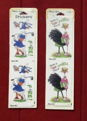 Tiras adhesivas Suzy's Zoo pato o avestruz golf - ¡Fore! ¡Que tengas un día genial! Foto 1 de 2