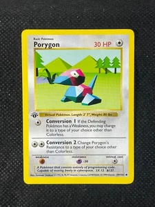 Tarjeta de Pokémon: 1a Edición PORYGON Base Poco Común (EX) - Imagen 1 de 2