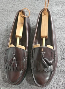G.H. Bass Schuhe Elegant Jeremy Halbschuhe Herren 12W Leder Obermaterial Quasten Burgund - Bild 1 von 6