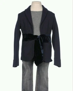 NWT NEW Simonetta Italian designer girls navy blue dressy jacket velvet bow 4y - Bild 1 von 1