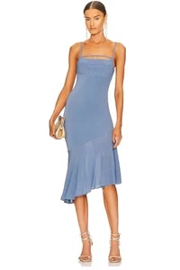 Camila Coelho Everett Midi Dress Women’s XL Periwinkle Blue Ruffled Hem Strappy - Picture 1 of 7