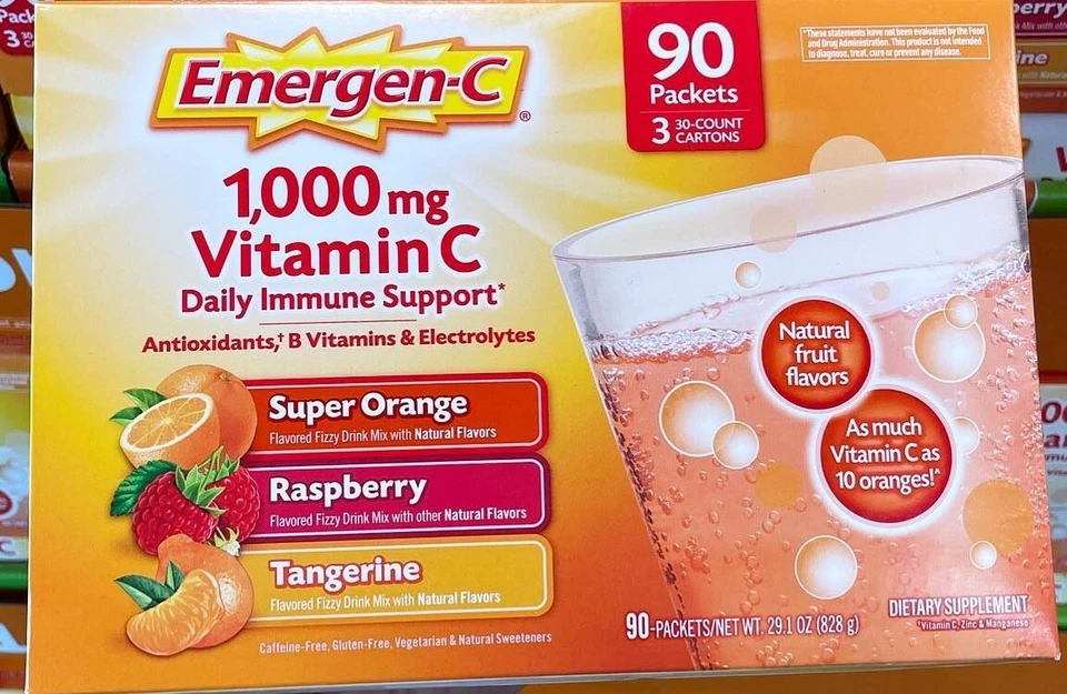 Emergen-C Vitamin C 1,000 mg. Variety Pack Drink Mix, 90 Packets - Image 1 of 1