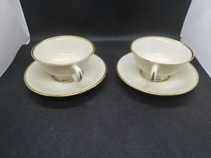 Lenox Mansfield China Tea cup and Saucer Vintage gold mark  set of 2  - Picture 1 of 13
