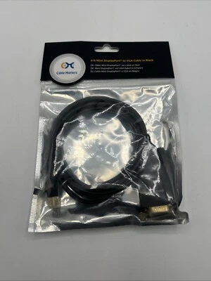 Cable Matters Mini DisplayPort to DisplayPort in Black 6 Feet NEW SEALED Gold - Image 1 of 2