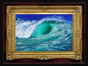 Oil Painting Handmade Arseni ~ WATER ELEMENT 6" X 4" NO FRAME USA - Picture 1 of 13