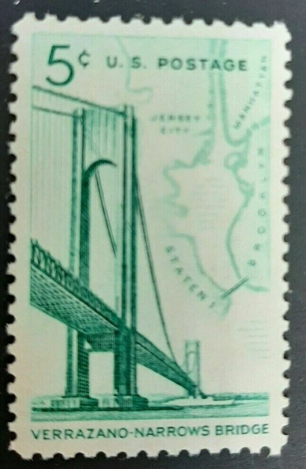 Scott #1258 - 5 Cent Stamp Verrazano Narrows Bridge, New York- MNH 1964 - Image 1 of 1