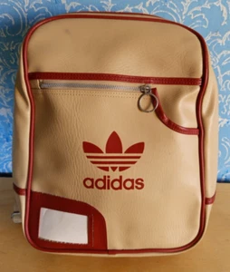 antigua mochila de cuero Adidas.Vintage - Imagen 1 de 14