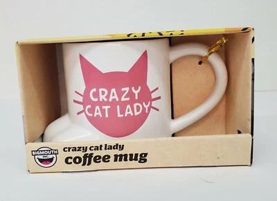 TAZA DE CAFÉ Crazy Cat Lady 16 oz almohadillas de patas de gato rosa en la parte inferior café Foto 1 de 4