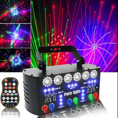 Party Lights Sound Activated Laser Gift DJ Disco Light Strobe Stage Light - Image 1 of 3