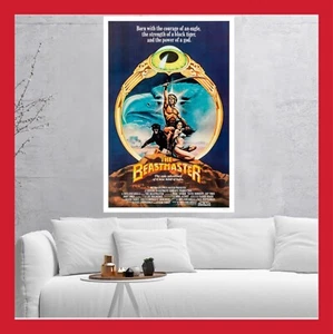 TOILE AFFICHE US CINEMA MOVIE THE BEASTMASTER DAR L’INVINCIBLE 1982 FILM POSTER - Photo 1/2