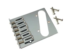 Original Fender Squier Tele 4 Screw STRING THROUGH BODY BRIDGE Chrome Telecaster - Bild 1 von 17