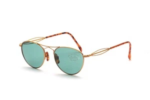 Sonnenbrille matt gold Damen hellgrüne Scheiben Filter 2 F7 - Picture 1 of 3