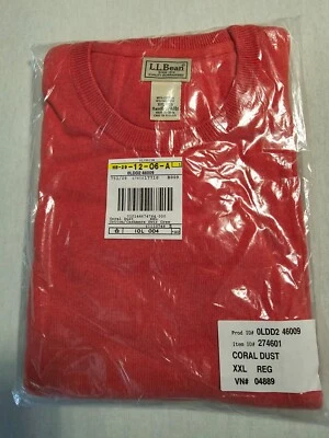 LL Bean Cashmere Cotton Sweater New with Tags Mens XXL Coral Dust NOS - Image 1 of 4