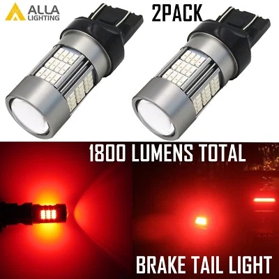 Alla Lighting 54-LED 7443 Brake/Stop Tail Light Bulb Lamp Super Bright Pure Red - Image 1 of 4