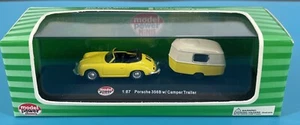 Model Power Minis #19690 HO Scale 1:87 PORSCHE 356B with Camper Trailer NIB - Picture 1 of 4