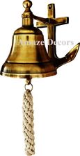 Nautical 4" Antique Brass Anchor Ship Bell Maritime Door Bell Home Decor