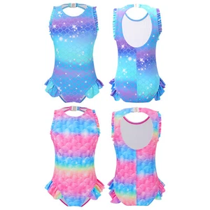 Kids Girls Rompers Rash Guard Leotard Water Swimsuit Swimming Jumpsuit Cosplay - Picture 1 of 23