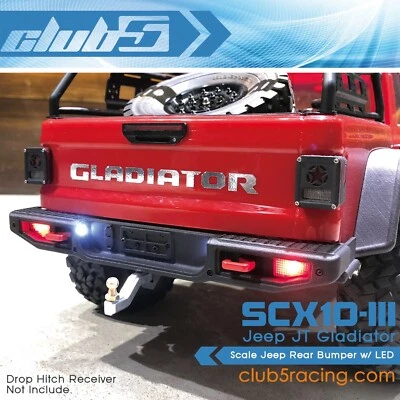 Scale Jeep Rear Bumper w/ LED ( 6V ) for Axial SCX10 III JT Gladiator - Image 1 of 4