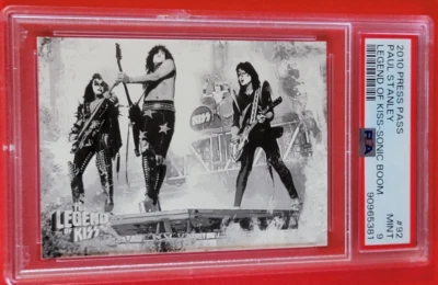 KISS Gene Simmons Paul Stanley CARD GRADED PSA MINT 9 pop 1 only 2010 PRESS PASS - Image 1 of 2