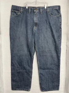 Carhartt Holter Jeans Mens 46x30 Blue Straight Workwear Relaxed Fit Denim Pants - Picture 1 of 10
