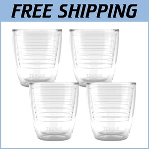 Versatile 4-Pack Clear Insulated Tumblers - 12oz BPA-Free for Hot & Cold Drinks - Picture 1 of 11