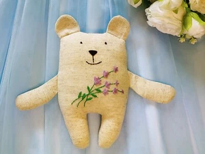 Stoffbär Genähte Bär Kuscheltier  Stoffpuppe Handarbeit - Bild 1 von 4