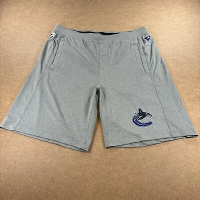Pantalones Cortos Vancouver Canucks Hombres XL Gris 36x9 Gimnasio Atlético Ligero Elástico Cordón Foto 1 de 4