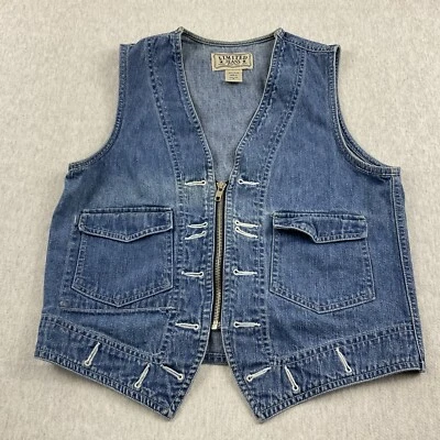 Chaleco vaquero vintage limitado para mujer pequeño cremallera completa años 90 Y2K clásico azul Foto 1 de 4
