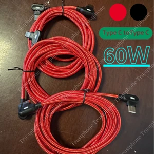 90 Degree Right Angle Type C Fast Charger Cable 60W 6FT PD Cord For Samsung 3X - Picture 1 of 11