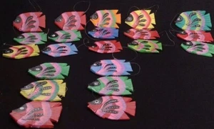 hand painted decorative fish ornament / stringer - Set Of 21 - Picture 1 of 7