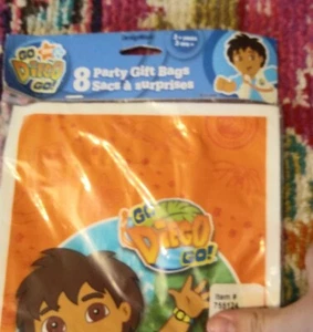 NEW NOS Go Diego Go party Gift Bags lot of 8 Nick Jr. birthday party supplies - Picture 1 of 1