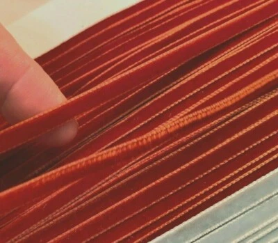 vintage 1/4" velvet ribbon rust 5mm 93"pc made in Switzerland - Image 1 of 4