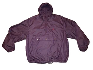 Vintage Izod Herren Packable 1/2 Zip Hooded Cagoule Anorak Jacke lila Gr. Large - Bild 1 von 2