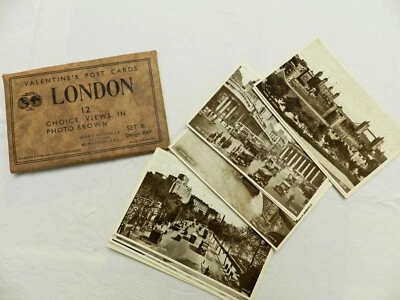 1930ca, Valentine Post Card Series Set B, 12 Views of London in Photo Brown, EX - Image 1 of 4