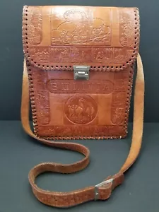 Vintage Bolivien-Geldbörse Kuriertasche mit Lederdetails verstellbar Kreuzriemen - Bild 1 von 24