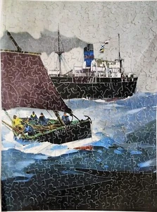 VERY RARE Old Bunnywood Puzzle A NORFOLK COBLE Ships Sea 600 Pieces 3 Plywood - Picture 1 of 14