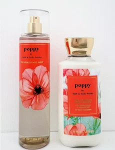 Bath & Body Works Poppy Fine Fragrance Body Mist & Body Lotion 8 oz Set of 2 - Picture 1 of 1