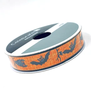 CELEBRA IT Halloween Búhos y Murciélagos Cinta Naranja 5/8" Ancho x 15 pies Largo NUEVO - Imagen 1 de 2