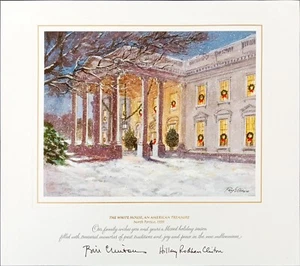 Bill Hillary Clinton Executive Whitehouse Weihnachtskarte 1999 mit Umschlag/Hülle - Bild 1 von 7