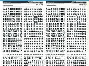 MECANORMA Dry Transfer Lettering 259.24 CLN #692 GARAMOND 7mm - Picture 1 of 2
