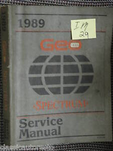 1989 GEO SPECTRUM Service Manual