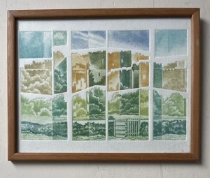 Original Mid Century Abstract Modernist Architectural Colour Lithograph Print - Picture 1 of 7