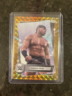 2025 Topps Chrome WWE Gold Geometric Refractors #161 Lucien Price /50 - Image 1 of 2