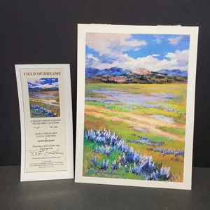 Reif Erickson - Feld der Träume Giclée auf Papier signierter Druck Pastell Lupine Cali - Bild 1 von 7