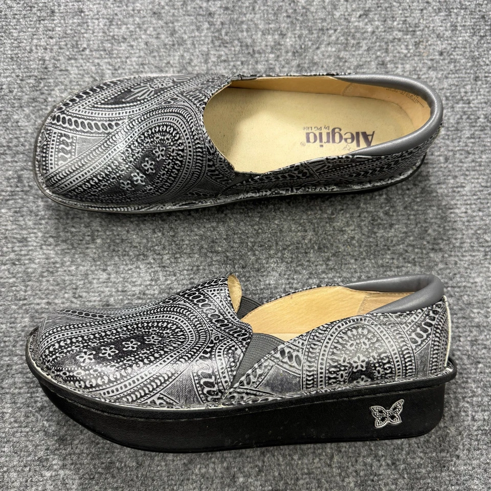 Zuecos de enfermería Alegria Debra zapatos para mujer talla 9,5 negros grises cachemira sin cordones Foto 1 de 4