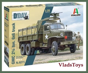 Italeri Plastic Model kit 1/35 Scale GMC 2 1/2 Ton. 6x6 Truck D-Day 80° #6271 - Picture 1 of 5