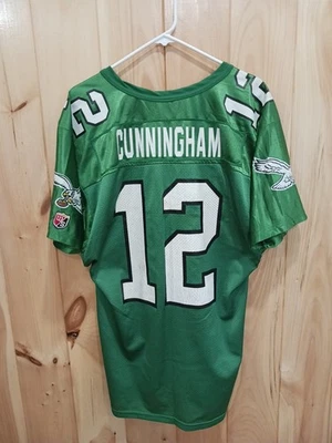CAMISETA DE FÚTBOL AMERICANO VINTAGE RANDALL CUNNINGHAM PHILADELPHIA EAGLES WILSON EE. UU. GRANDE Foto 1 de 4